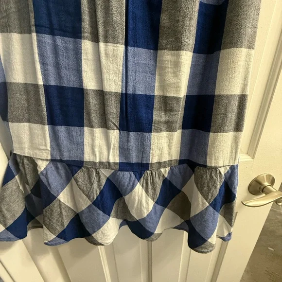 FINAL DAYS! NWOT Blue and White Checkered Strappy Midi Dress by Style and Co, PM - Picture 4 of 5